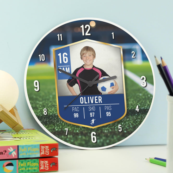 Personalised Football Photo Upload Childrens Clock – alternative view