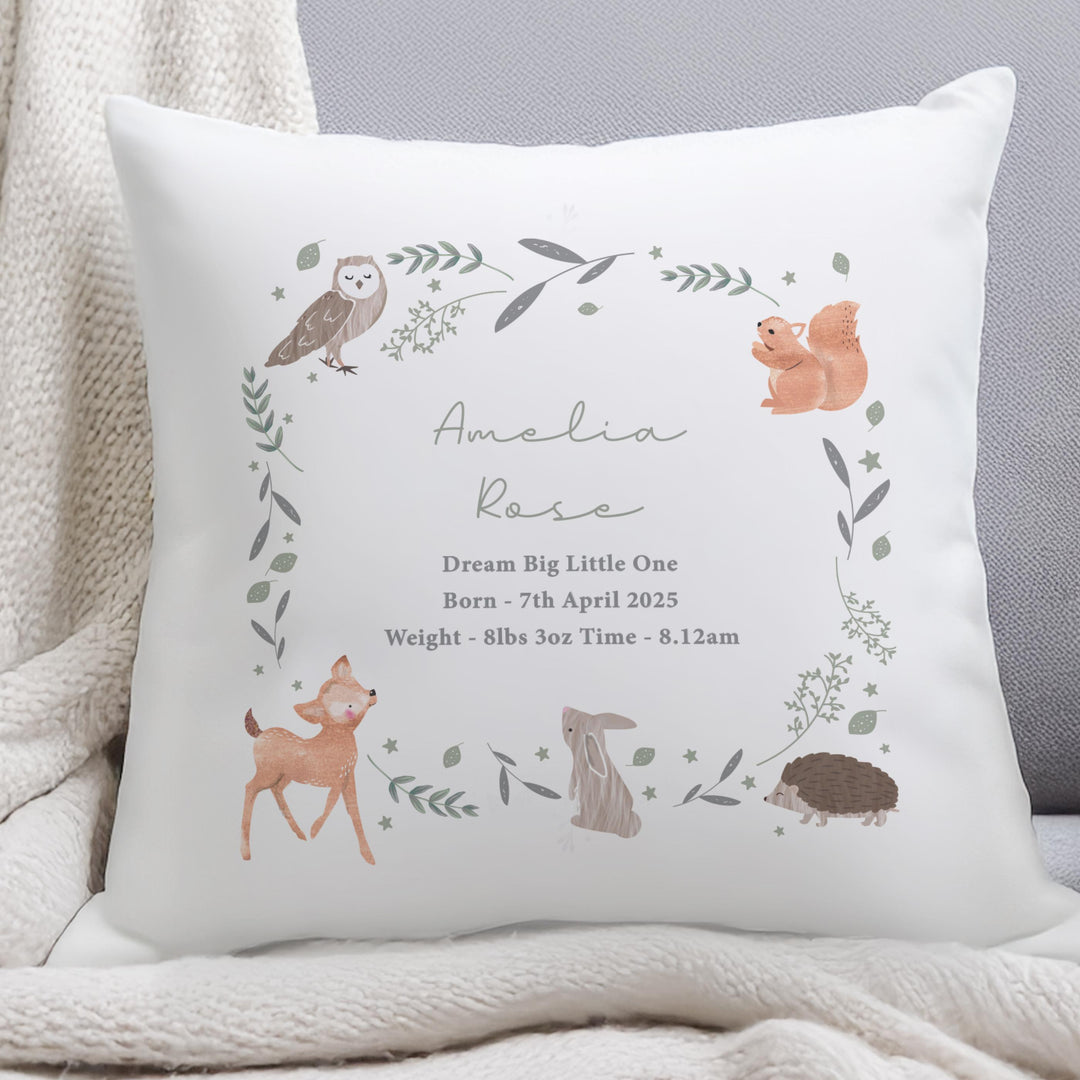 Personalised Woodland Animals Cushion – alternative view