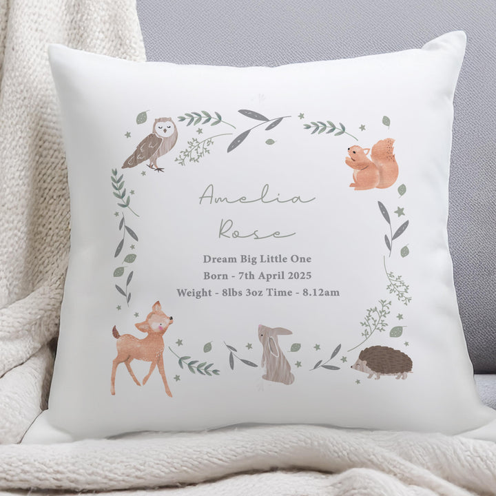 Personalised Woodland Animals Cushion – alternative view