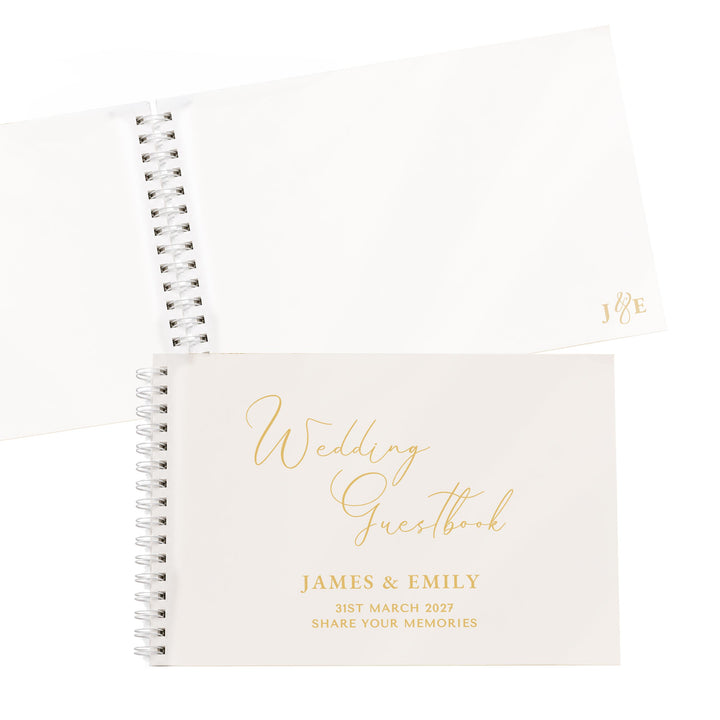 Personalised Off White Wedding Guest Book, The Personal Shop, personalised gifts