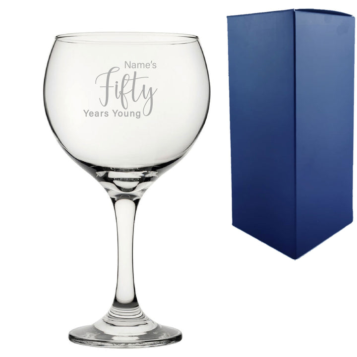 Personalised 50th Birthday Cubata Gin Glass with Name