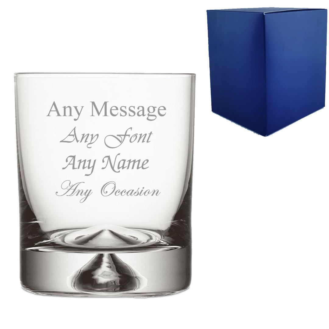 Personalised Dimple Base Whisky Tumbler 260ml in Gift Box