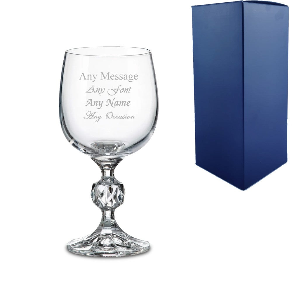 Personalised 190ml Claudia Crystalite Wine Glass with Gift Box