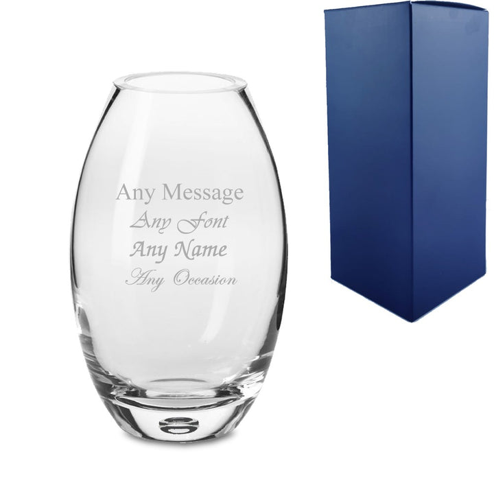 Personalised Engraved Barrel Bubble Base Vase 15cm