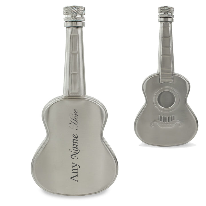 Personalised Guitar Hip Flask 5oz with Sideways Name