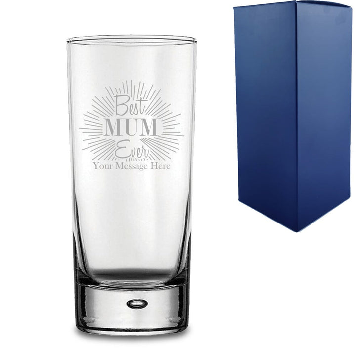 Personalised Best Mum Ever Bubble Hiball Glass