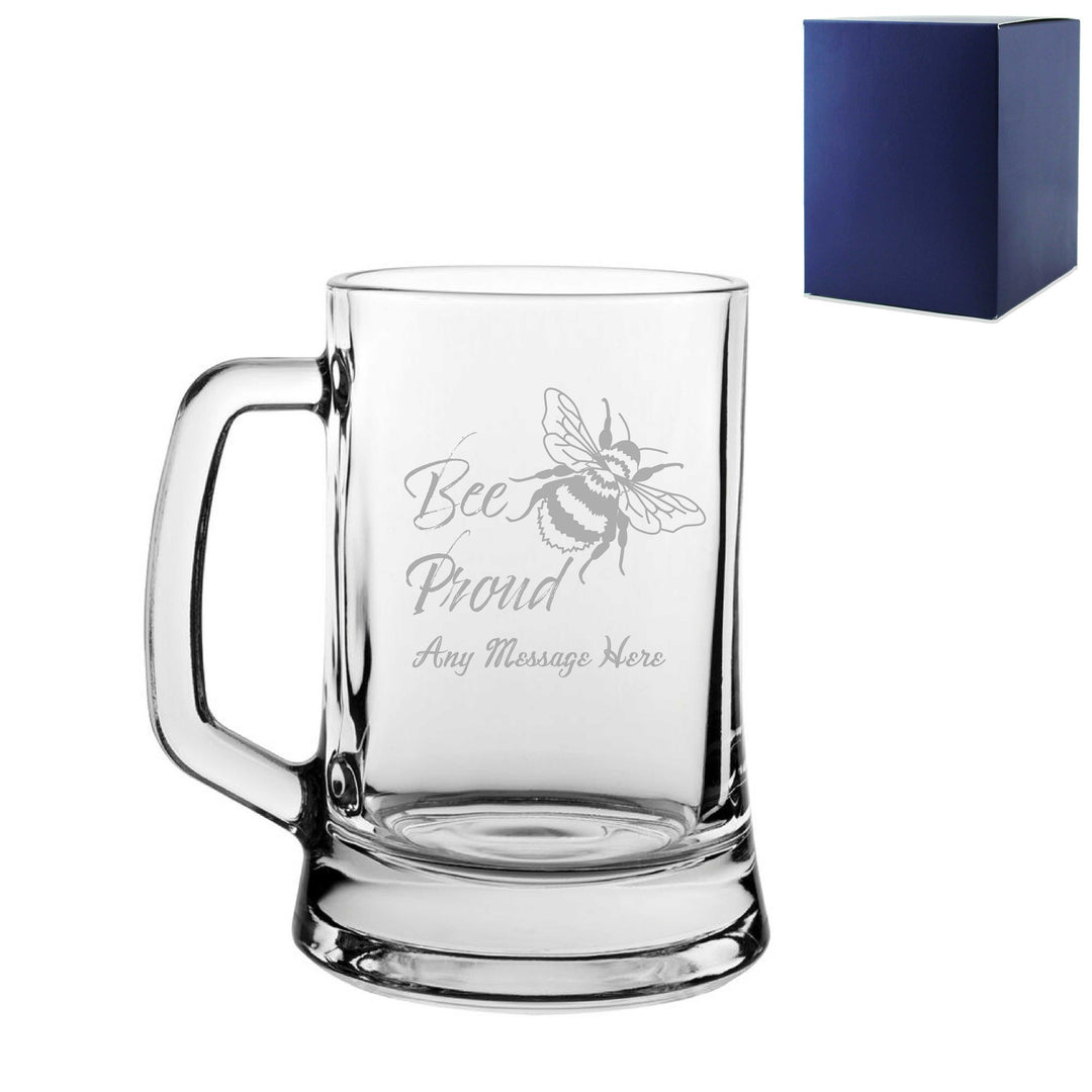 Personalised Bee Proud LGBTQ Tankard Beer Mug