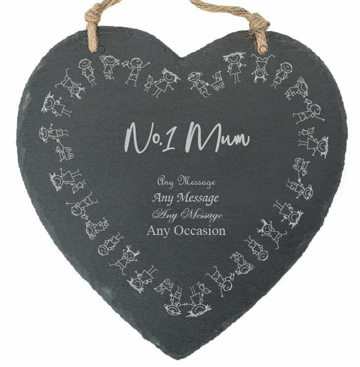 Personalised Engraved Slate Mum Memo Board with Children&