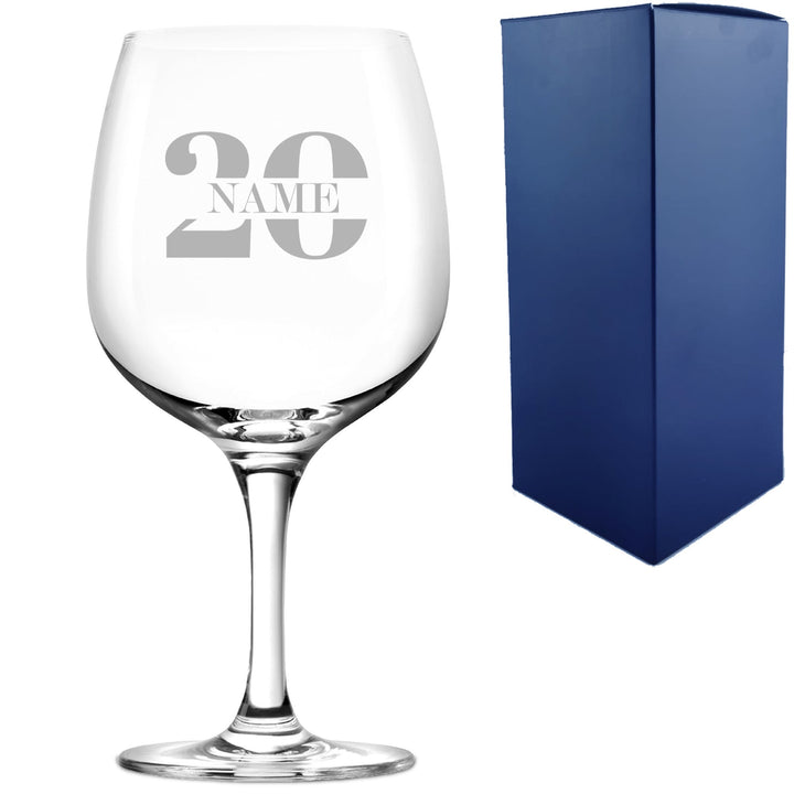 Personalised Spanish Gin Copa Balloon Glass - Age Design
