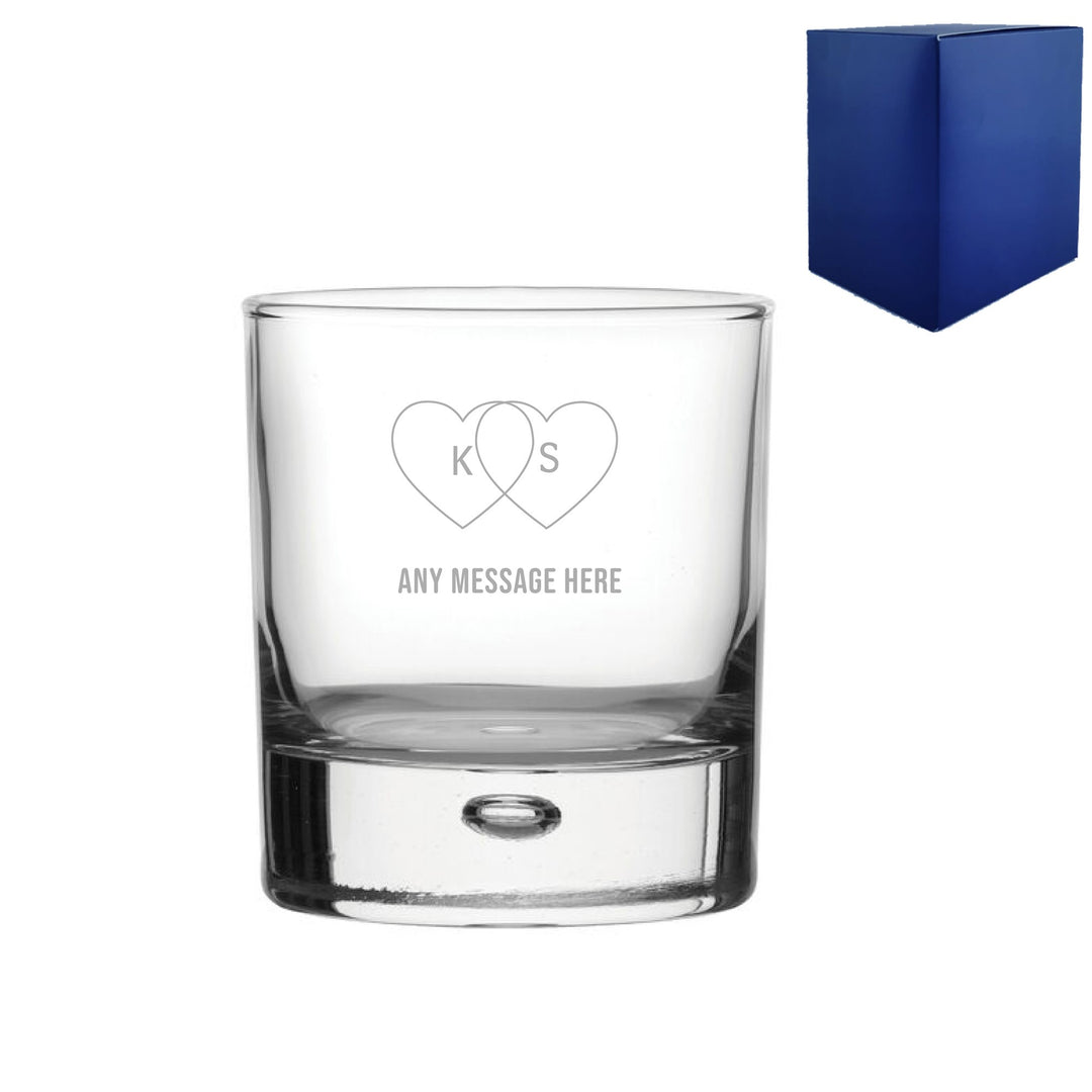 Personalised Valentine’s Bubble Whisky Glass with Gift Box