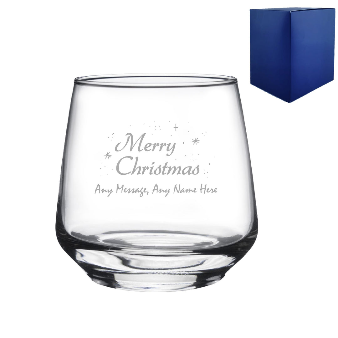 Personalised Merry Christmas Tallo Tumbler Glass