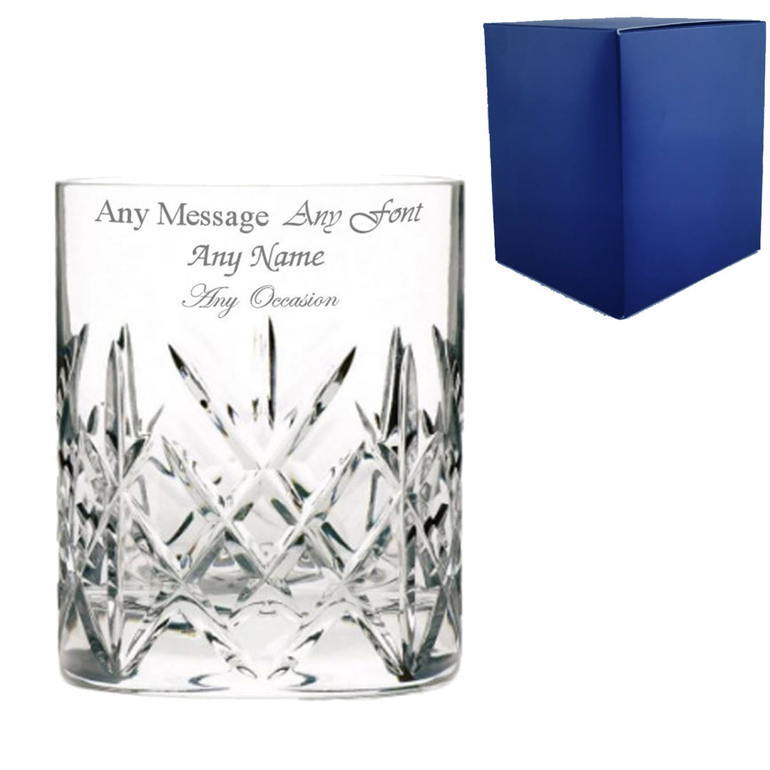Personalised Engraved Flamenco Cut Whisky Tumbler 320ml