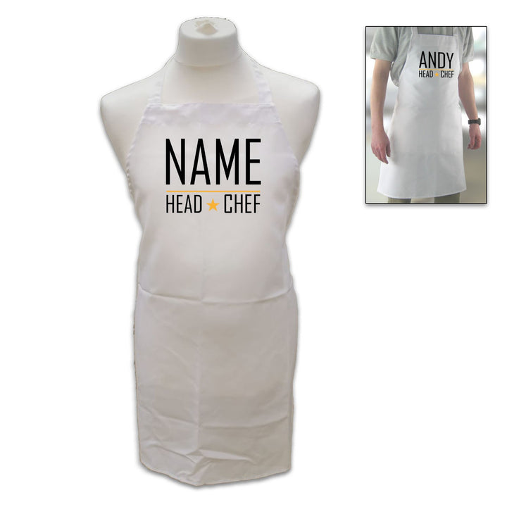 Personalised White Adult Apron with Name