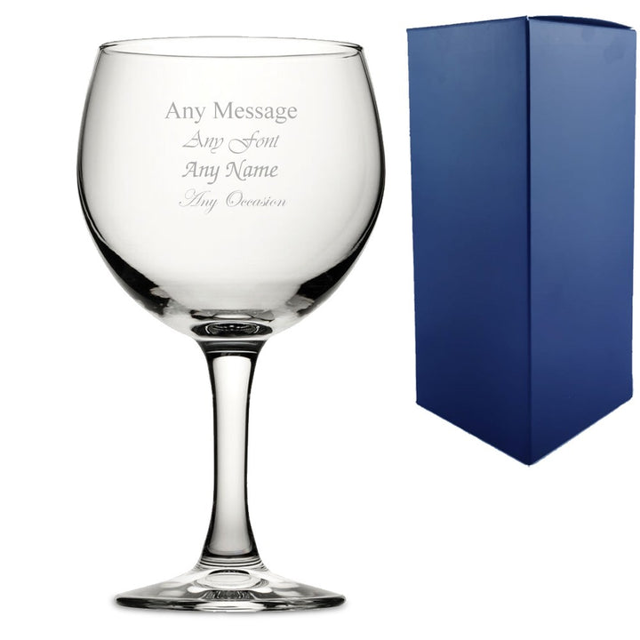 Personalised Gin Balloon Glass with Name and Message