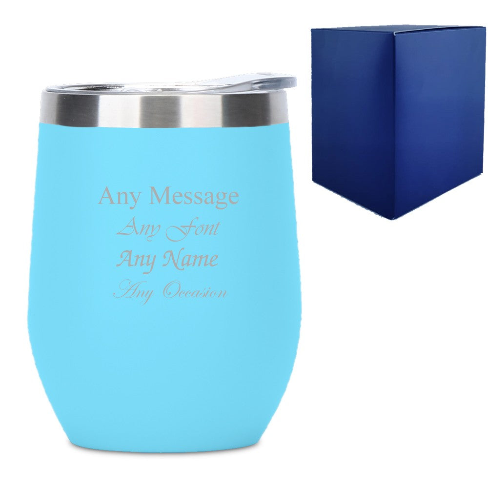 Personalised Light Blue Insulated Travel Tumbler with Lid