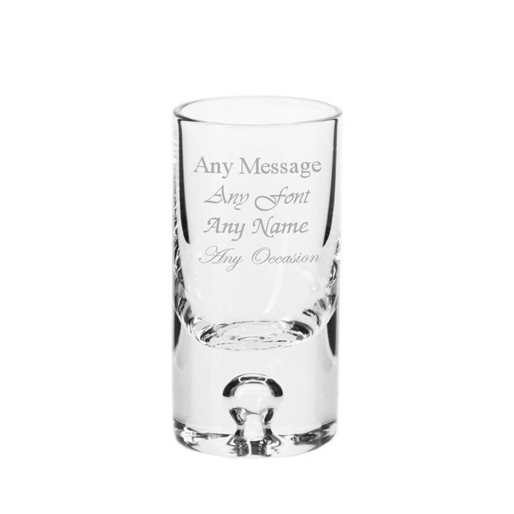 Personalised 30ml Tall Bubble Base Shot Glass