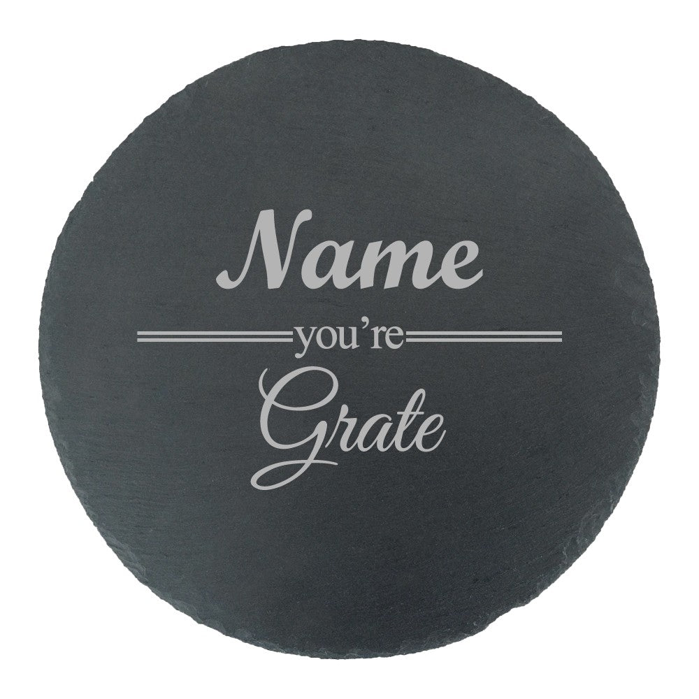 Personalised Engraved Round Slate Cheeseboard - You&