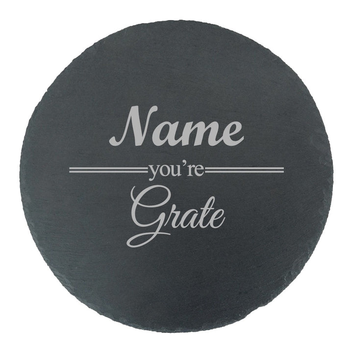 Personalised Engraved Round Slate Cheeseboard - You&