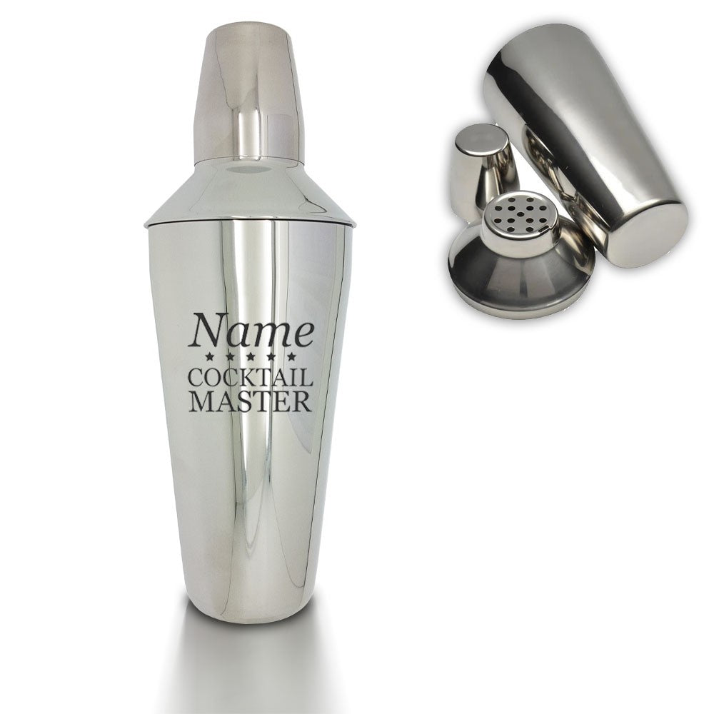 Personalised Cocktail Shaker with Cocktail Master Design