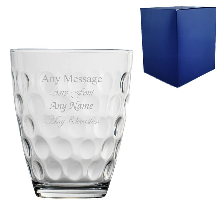 Personalised Dimpled Dots Whisky Tumbler 390ml with Gift Box