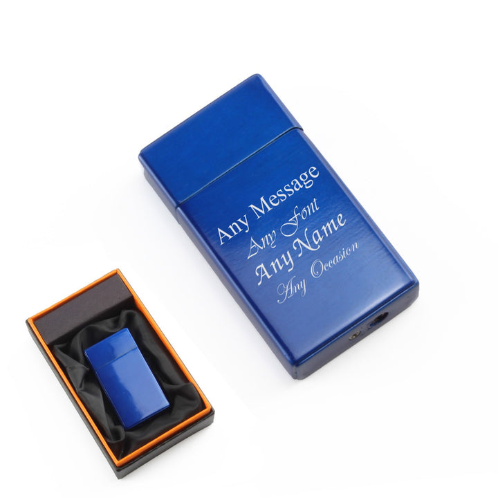 Personalised Blue Jet Flame Gas Lighter in Gift Box