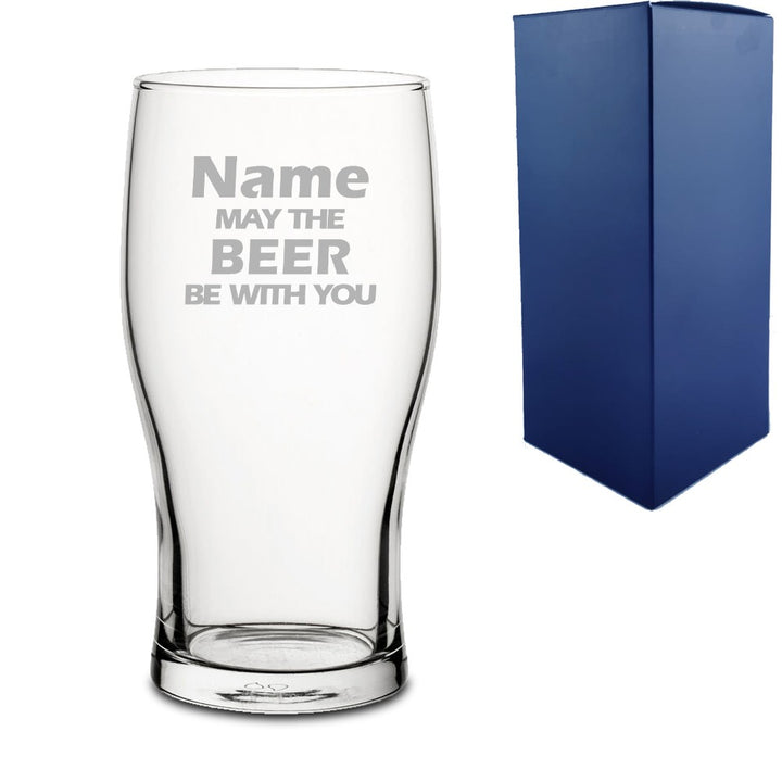 Personalised "Name may the Drink be with you" Pint Glass