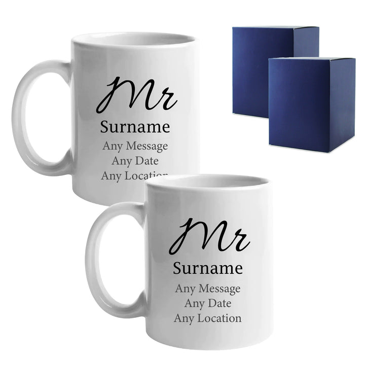 Personalised Mr and Mr Mug Set