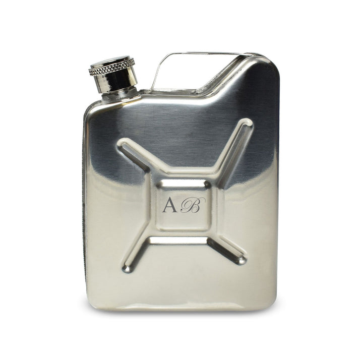 Personalised Silver Jerry Can Hip Flask with Initials