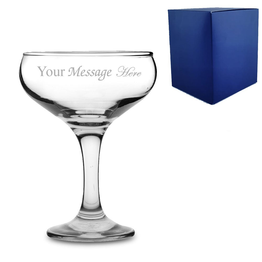 Personalised Engraved Vintage Champagne Saucer Glass 200ml