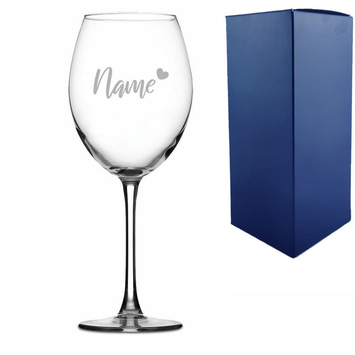 Personalised Enoteca Wine Glass with Heart Design