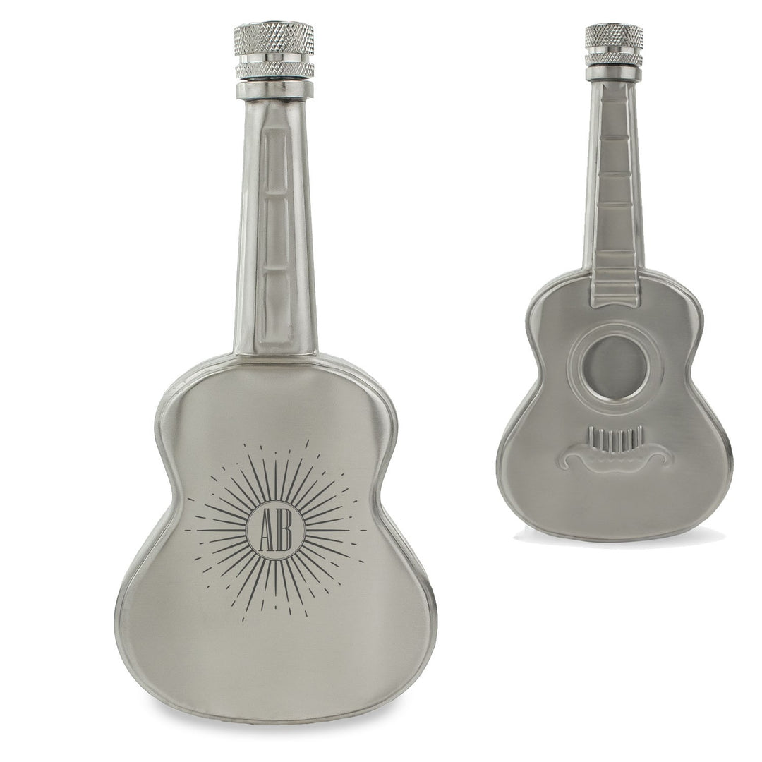 Personalised Guitar Hip Flask with Sunburst Design, 5oz