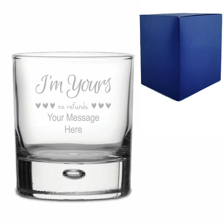 Personalised Engraved Whisky Tumbler with I&