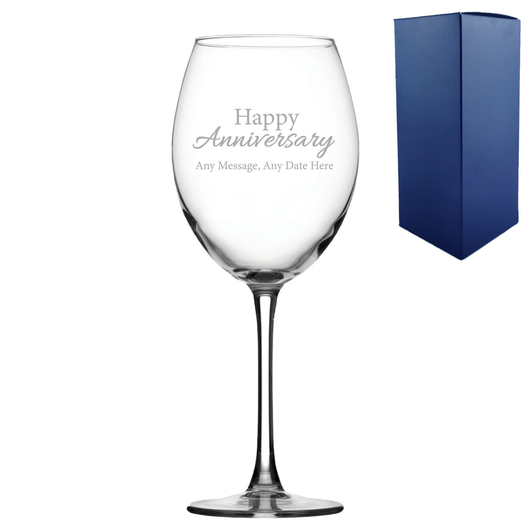 Personalised Happy Anniversary Enoteca Wine Glass 19oz
