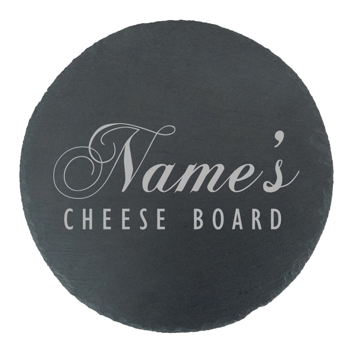 Personalised Round Slate Cheeseboard with Name&