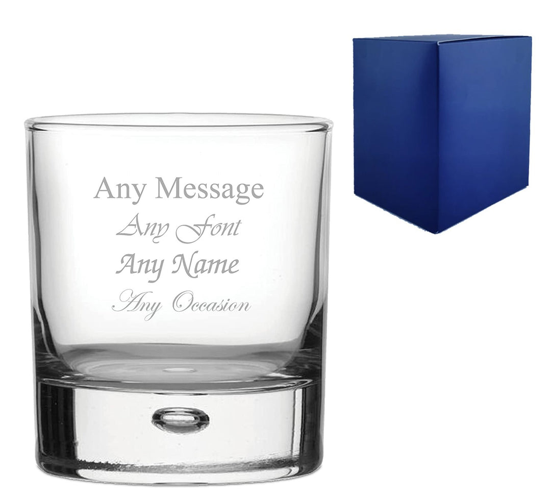 Personalised Bubble Base Whisky Tumbler 330ml with Gift Box