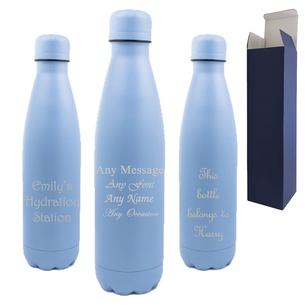 Personalised Blue Thermal Bottle 500ml