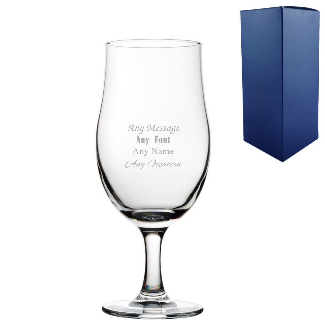 Personalised Draft Stemmed Beer Glass with Any Message