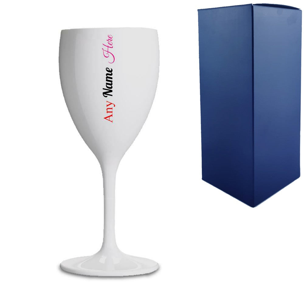 Personalised Plastic Wine Glass with Gift Box