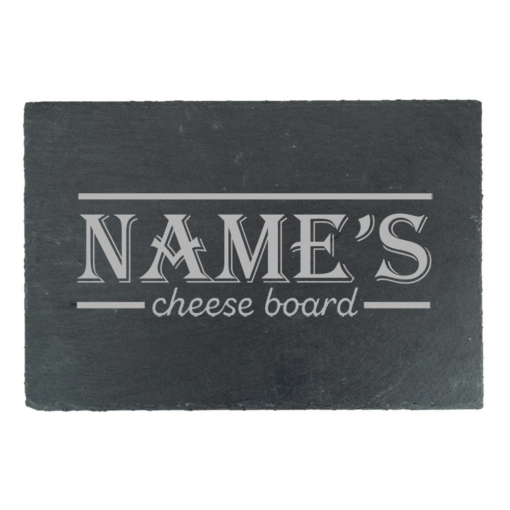 Personalised Engraved Slate Cheeseboard with Border Design