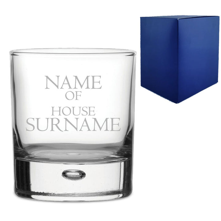 Personalised Name &amp; Surname Whisky Tumbler with Gift Box