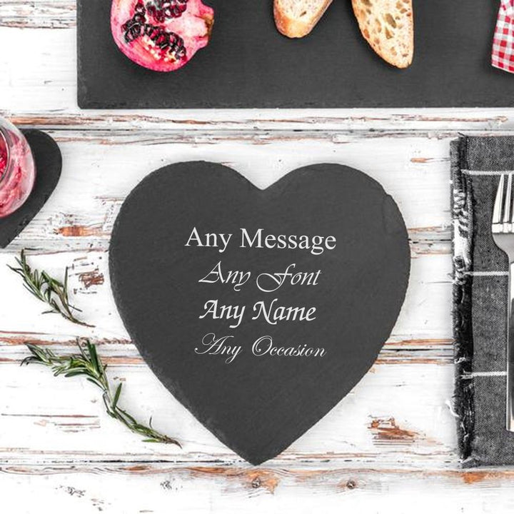 Personalised Heart-Shaped Slate Placemat