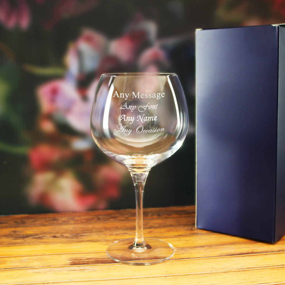 Personalised 24oz Primeur Gin Balloon Glass in Gift Box