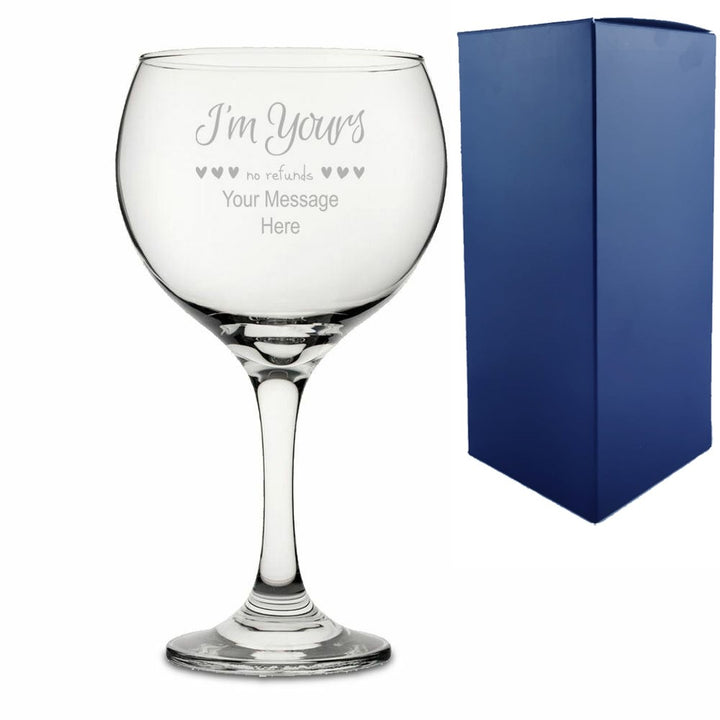 Personalised Engraved Gin Balloon Glass - I&