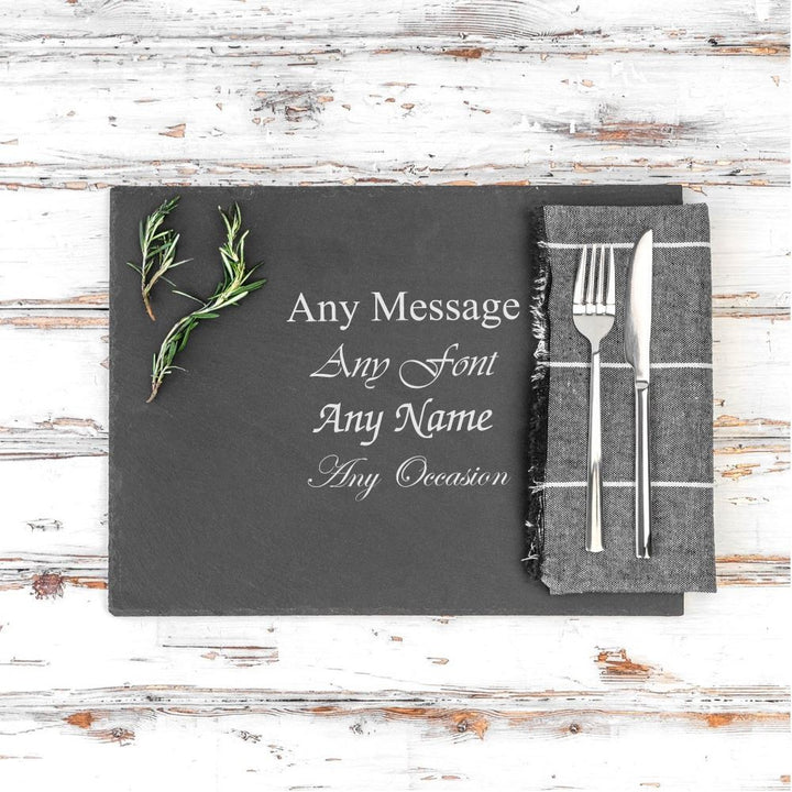 Personalised Engraved Slate Placemat &amp; Serving Platter