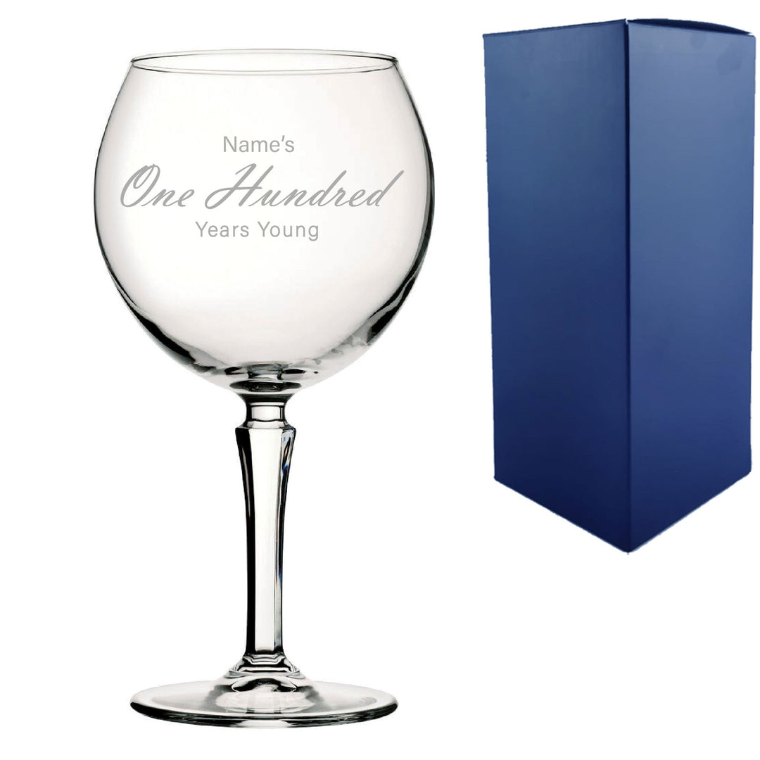 Personalised 100th Birthday Hudson Gin Glass