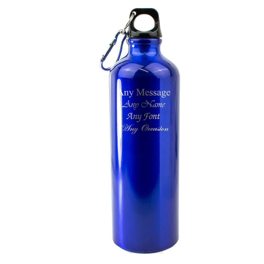Personalised Blue Aluminium Sports Bottle 750ml