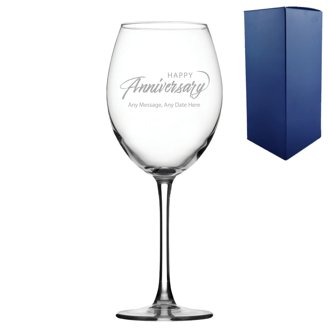 Personalised Happy Anniversary Enoteca Wine Glass 19oz