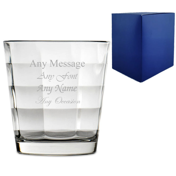 Personalised Cube Whisky Glass 240ml with Gift Box