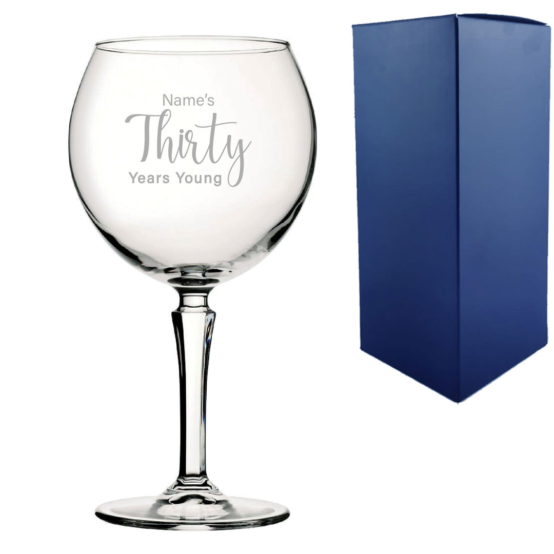 Personalised 30th Birthday Hudson Gin Glass - Years Young