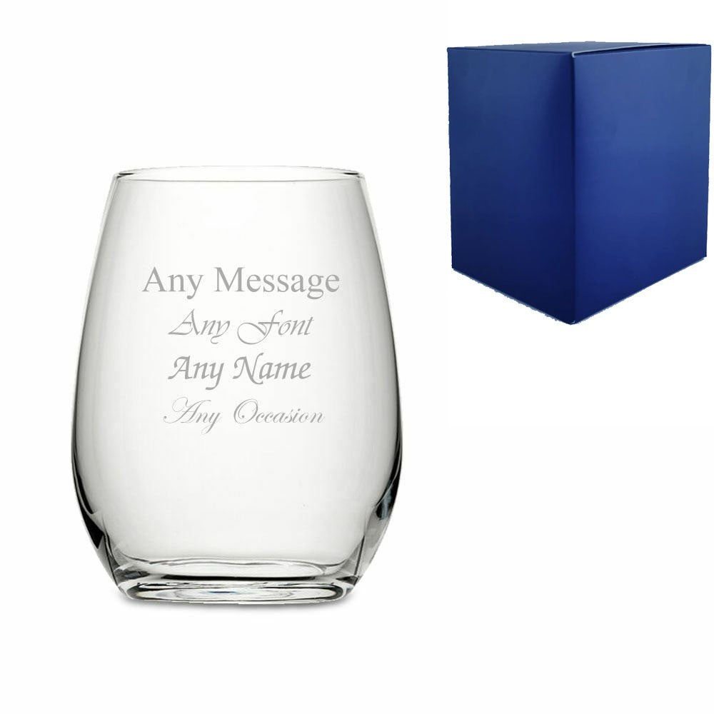 Personalised Stemless White Wine Glass 458ml